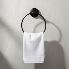 Öztaş 217/SMY Yuvarlak Havlu Askısı Siyah Mat Yapışkanlı