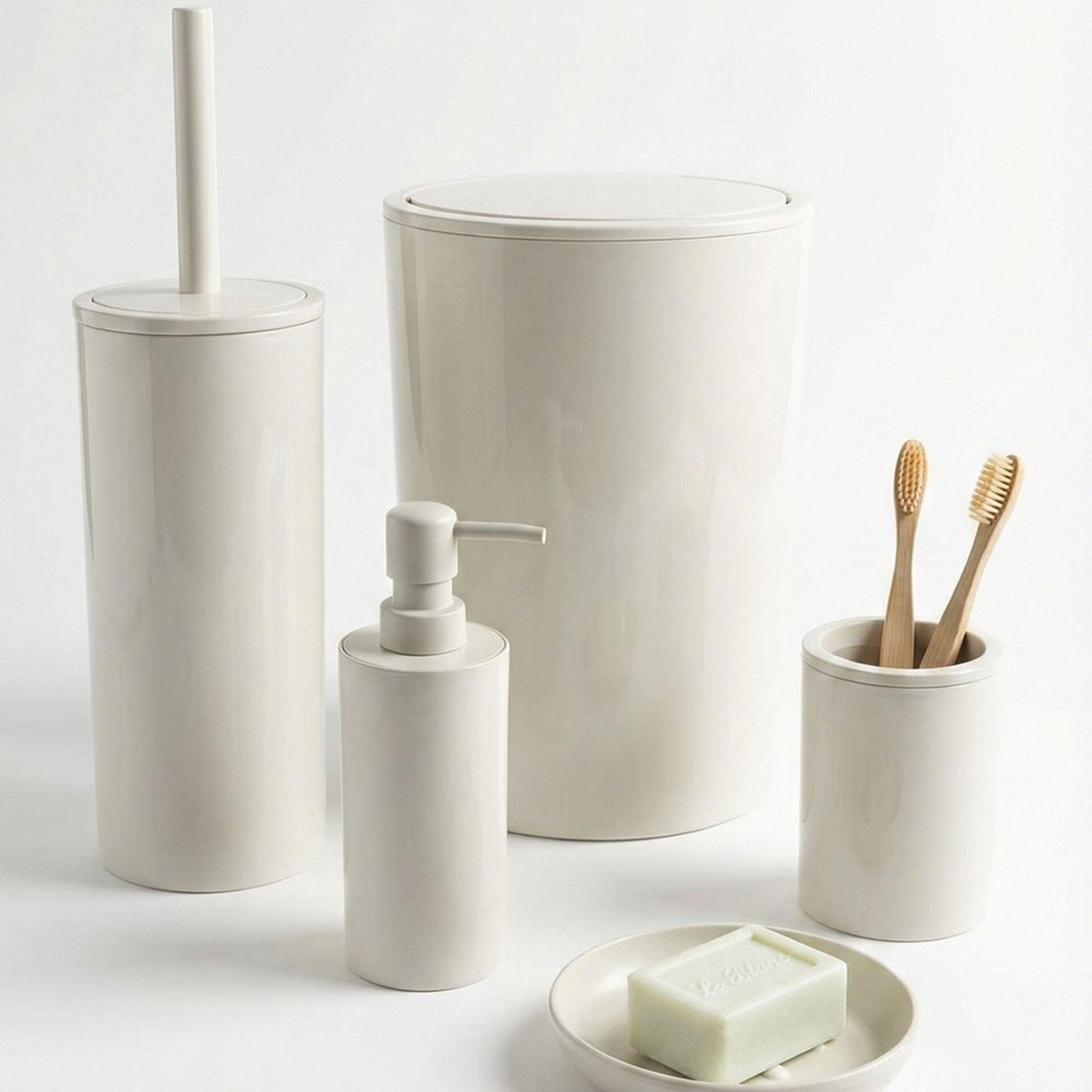 Primanova Flores 5'li Banyo Seti Beyaz