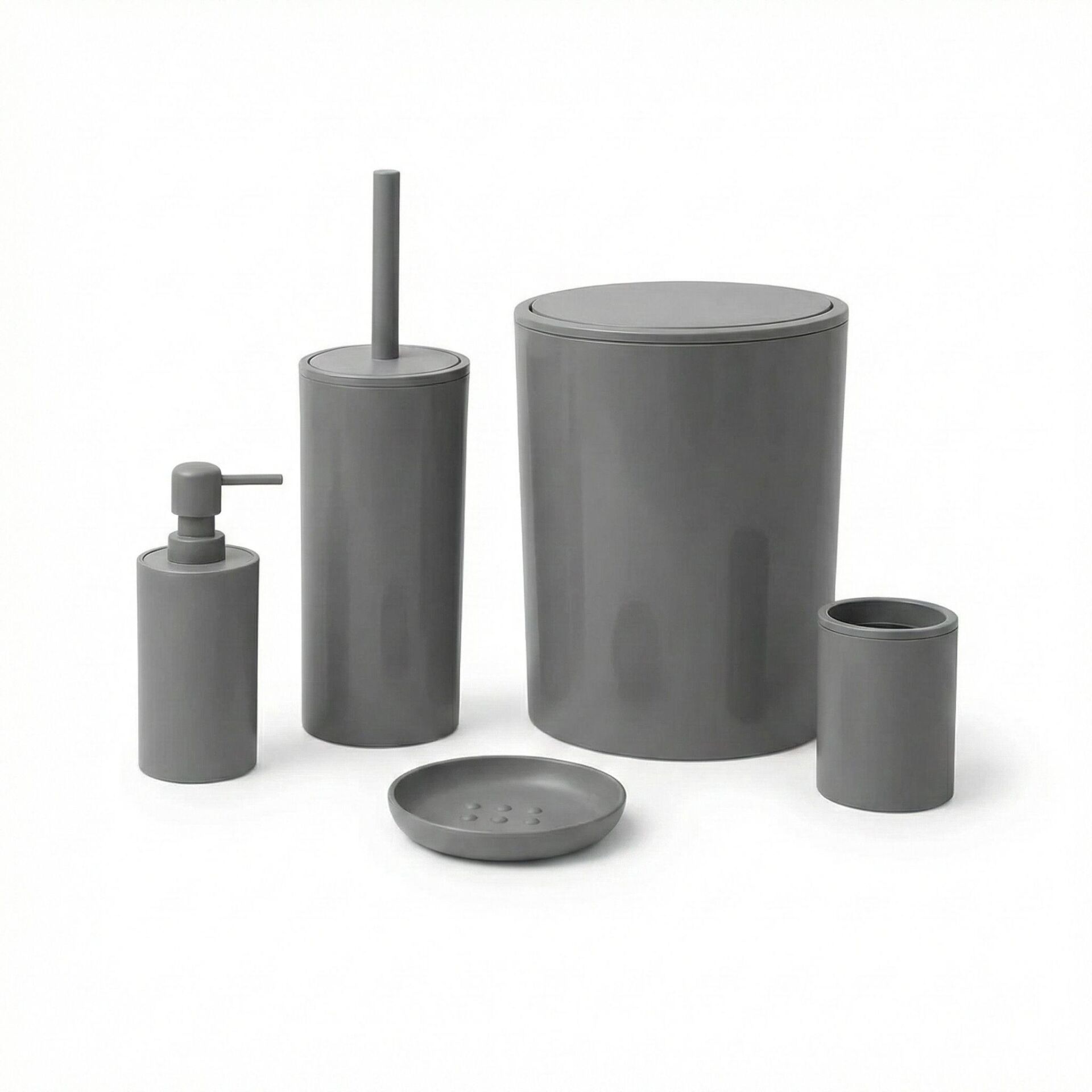 Primanova Flores 5'li Banyo Seti Gri