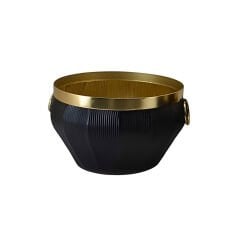 Panalı MG79 Metal Siyah Dekoratif Saksı M