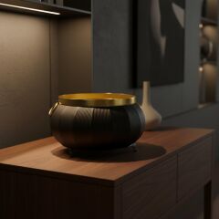 Panalı MG80 Metal Siyah Dekoratif Saksı M