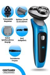 GOLDMASTER Centilmen Esnek Oynar Başlıklı Led Ekranlı IPX6 Islak Kuru Su Geçirmez Tıraş Makinesi
