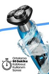 Goldmaster Centilmen Esnek Oynar Başlıklı Led Ekranlı IPX6 Islak Kuru Su Geçirmez Tıraş Makinesi