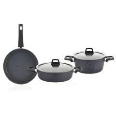 Pacı Julıa 5 Parça Siyah Granit Tencere Seti