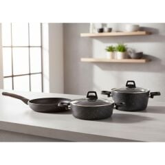 Pacı Julıa 5 Parça Siyah Granit Tencere Seti