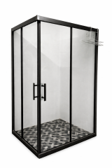 Siyah Profil Füme Cam Köşe Duşakabin (Özel Ölçü İmalat)