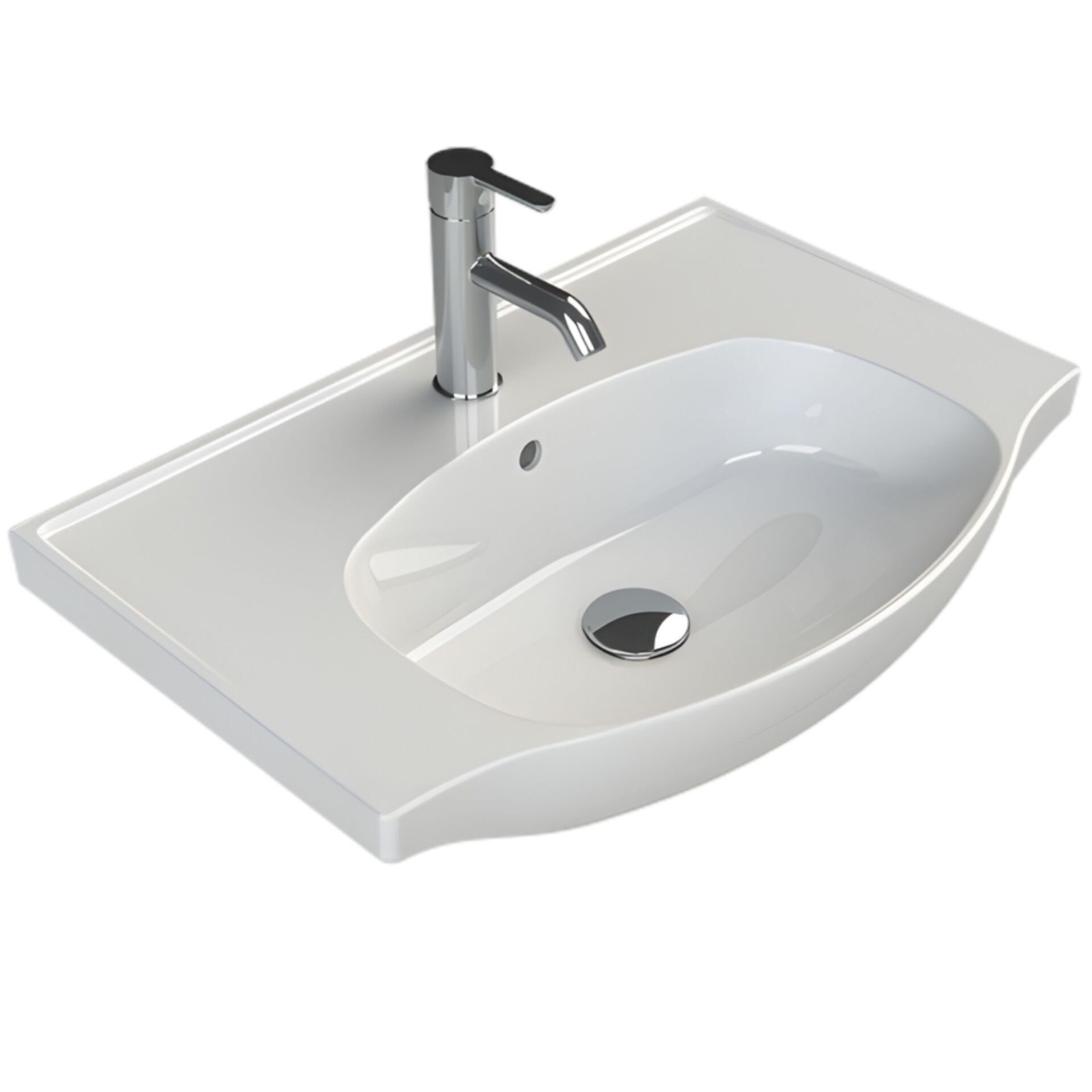 Turkuaz Seramik Etajerli Lavabo, Lila, 65x45 cm