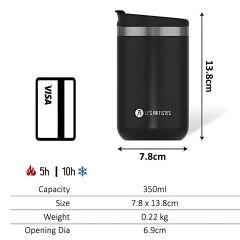 Les Artistes Paris Isı Yalıtımlı Çelik Termos Mug 350ml Split Pink