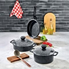 Crystal Granit Döküm Tencere Seti 5 Parça