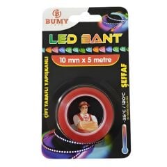Bumy Led Bant 10mm x 5m Şeffaf