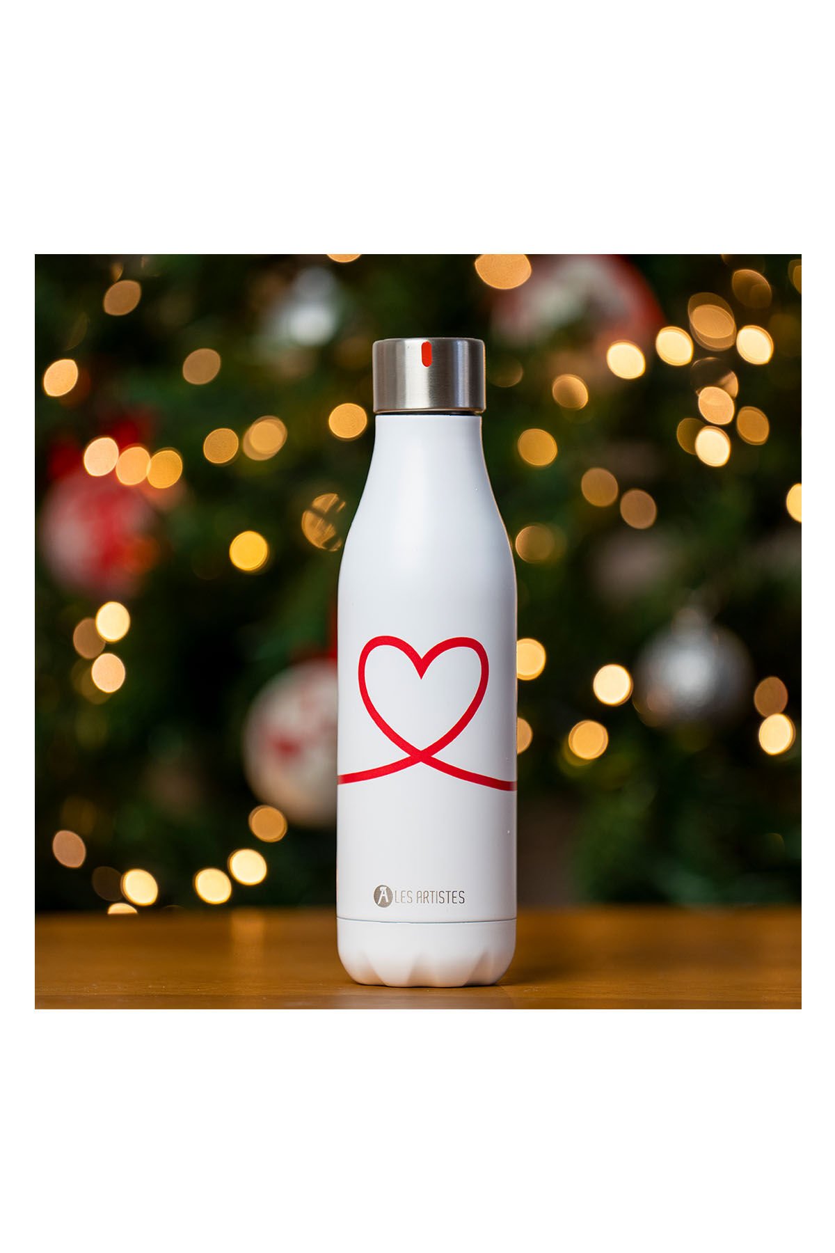 Les Artistes Paris Isı Yalıtımlı Çelik Termos Matara 500ml Love Beyaz - 500 ML