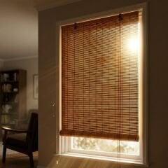 Linadora Terrakota Bambu Stor Perde