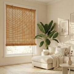 Linadora Terrakota Bambu Stor Perde