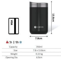 Les Artistes Paris Isı Yalıtımlı Çelik Termos Mug 350ml Blue Pearl
