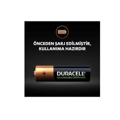Duracell 2500 mAh Şarjlı Kalem Pil 2'li AA
