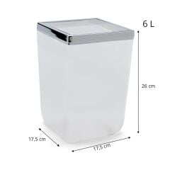 Primanova Biga Çöp Kovası 6 Litre Şeffaf - Krom